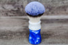Shave Brush Handcrafted Of Royal Blue & White Acrylic With Synthetic Knot