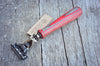 Handcrafted Wood (Dyed Apple Red) Fusion or Mach III Razor